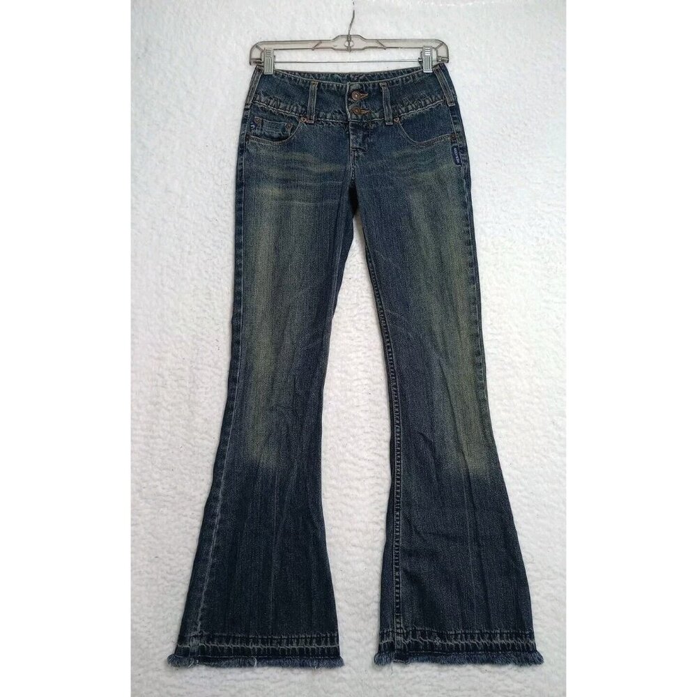 SILVER JEANS Flared Raw Hem Women's Size 26 Blue Denim Made In Canada Vintage
